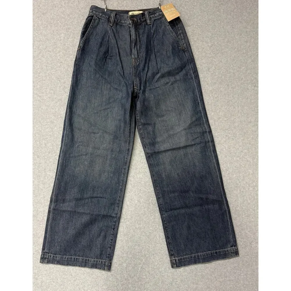 Madewell Women's Straight-Leg Wide Jeans in Dark Blue - Picture 3 of 12